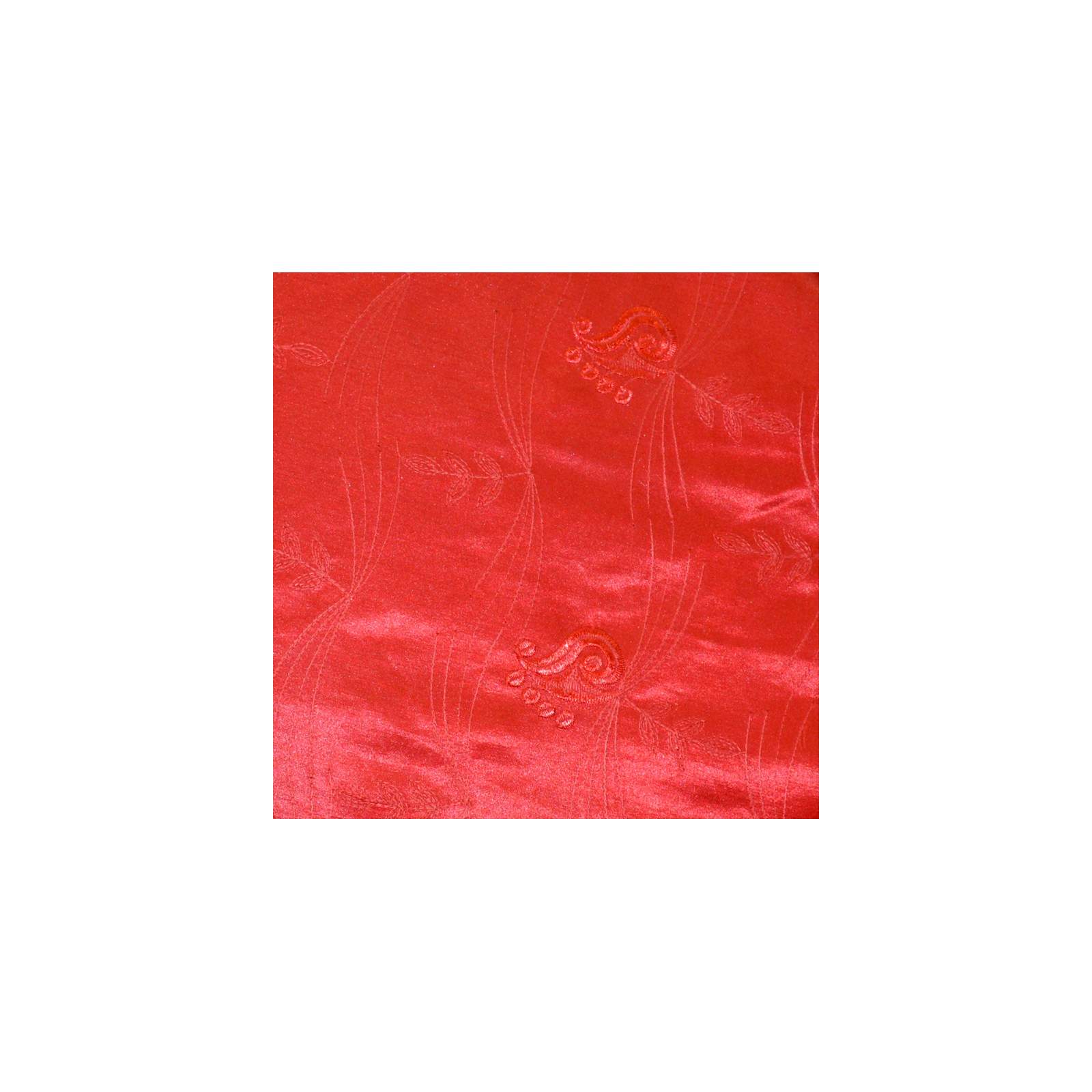 Doupion satin brodé polyester cachemire rouge