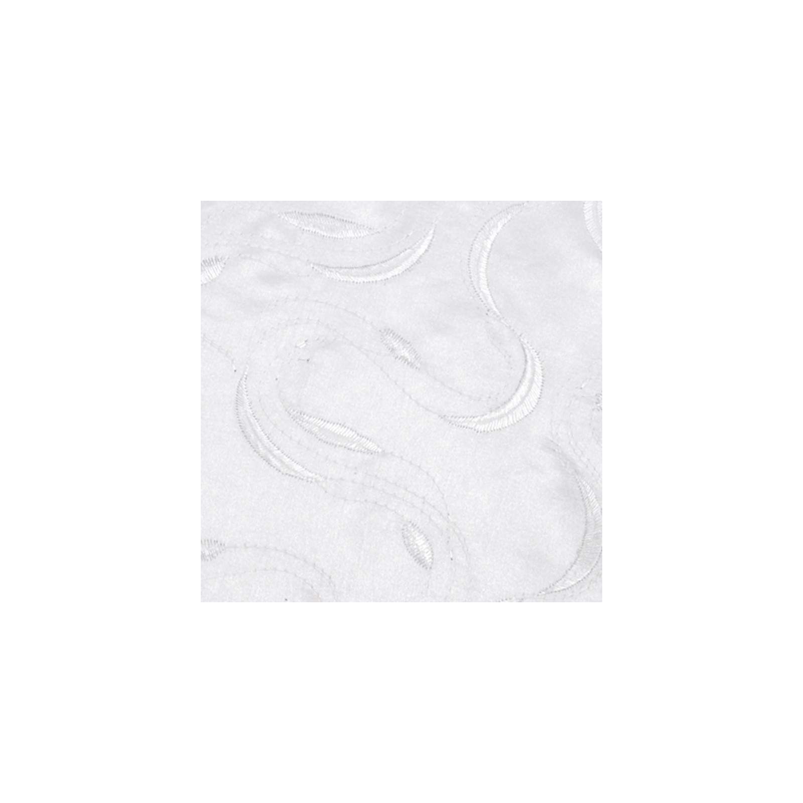 Doupion satin brodé polyester roseaux blanc