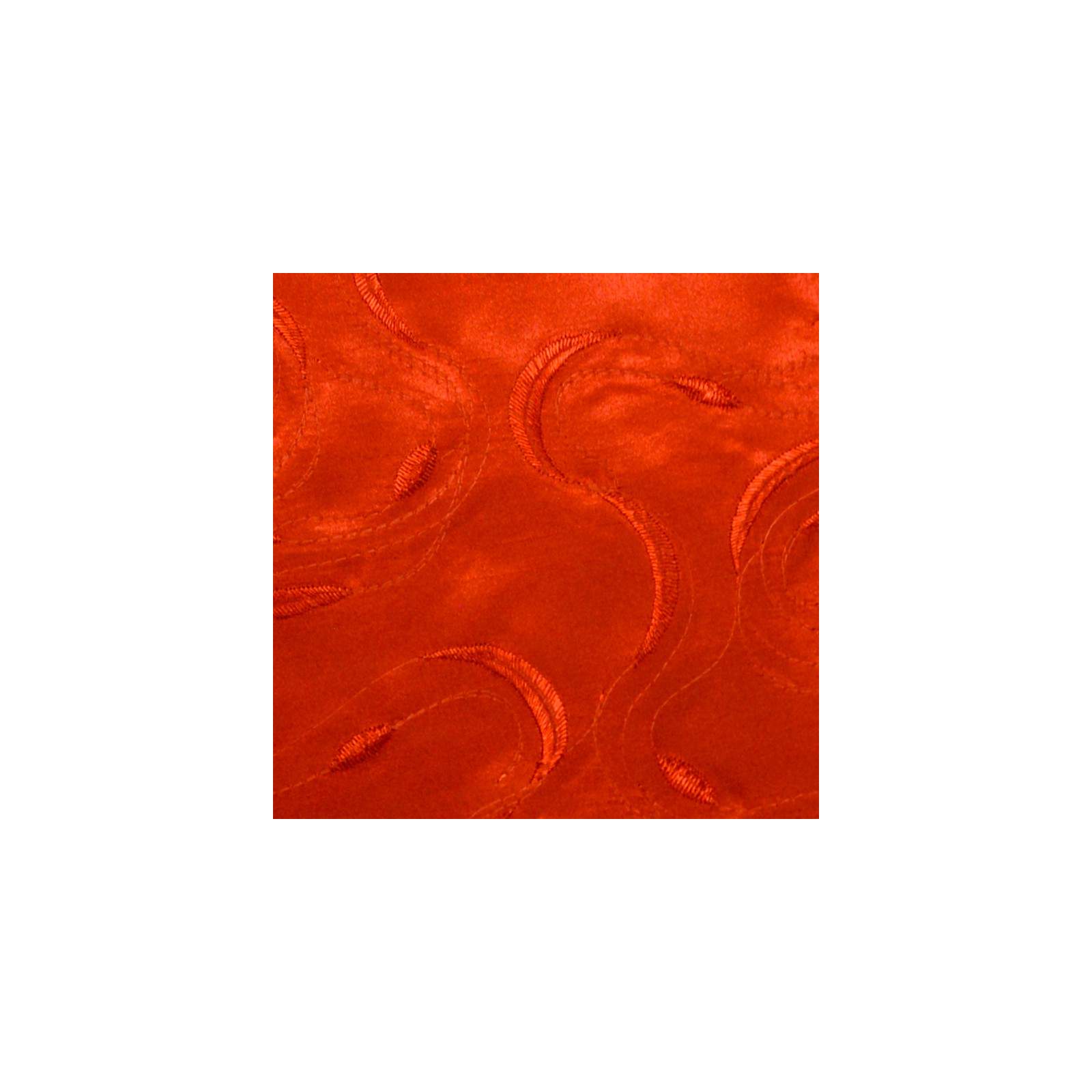 Doupion satin brodé polyester roseaux rouge