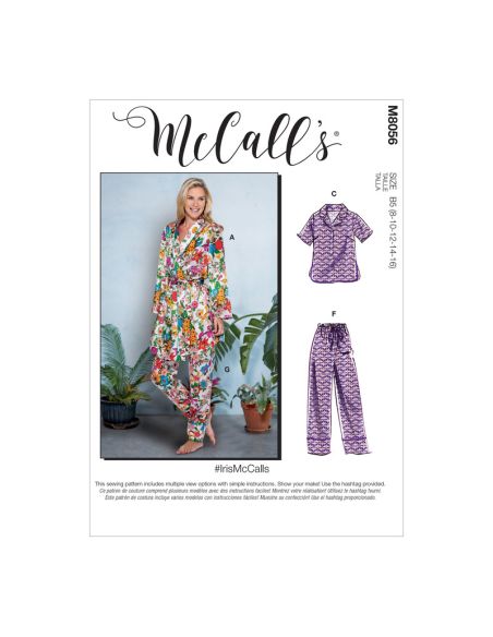 Patron McCall's 88056.B5 - Robe de chambre, haut et pantalon