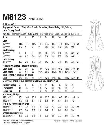 Patron McCall's 8123.H5 - Manteau