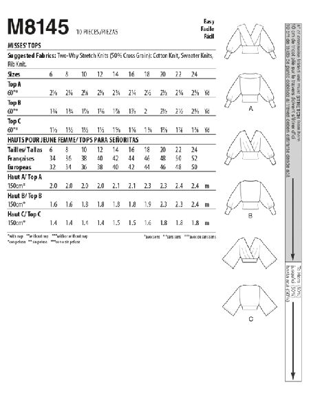 Patron McCall's 8145.A5 - Hauts
