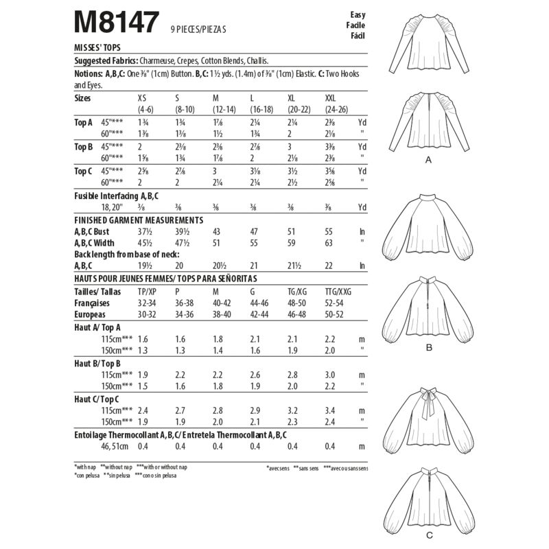 Patron McCall's 8147.Y - Hauts
