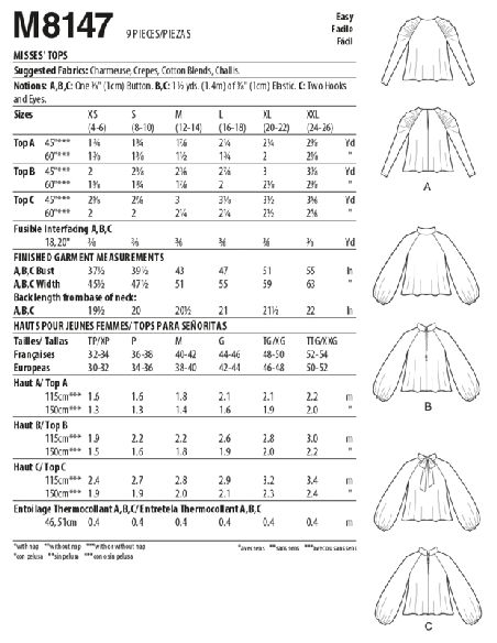 Patron McCall's 8147.Y - Hauts