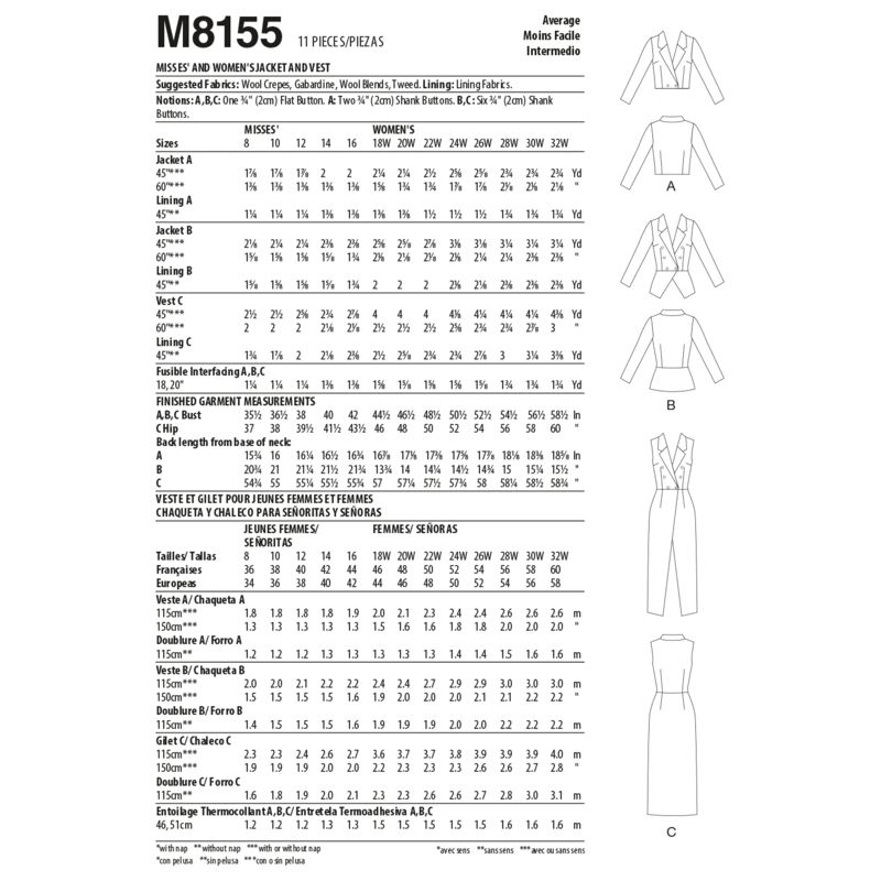 Patron McCall's 8155.B5 - Veste et gilet