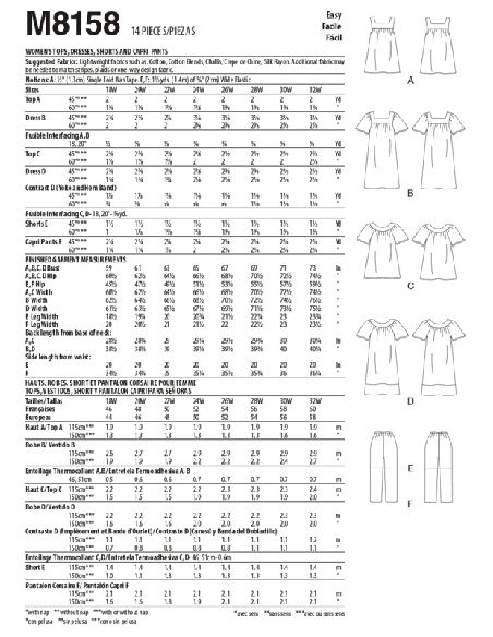 Patron McCall's 8158.KK - Hauts, robes, short et pantalon