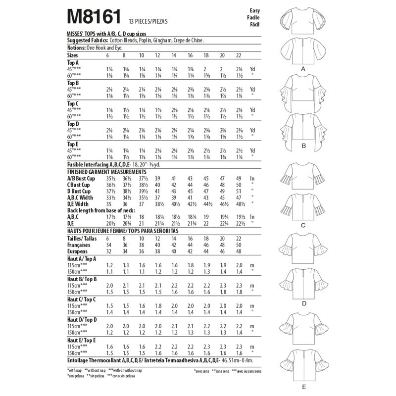 Patron McCall's 8161.A5 - Hauts