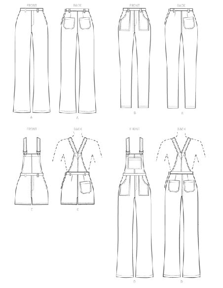 Patron McCall's 8162.A5 - Jeans et salopettes