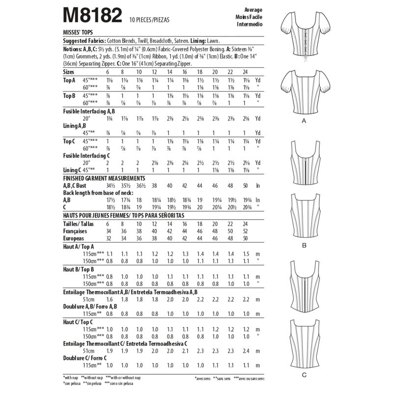 Patron McCall's 8182.A5 - Hauts