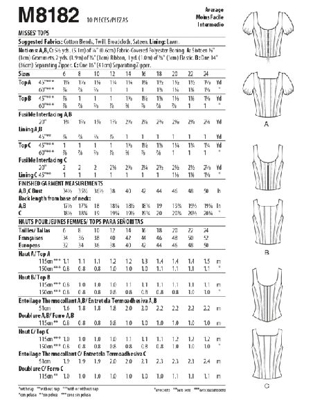 Patron McCall's 8182.A5 - Hauts