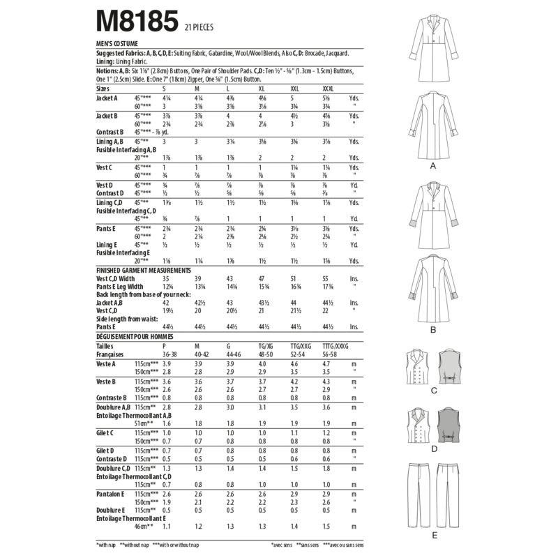 Patron McCall's 8185.XM - Déguisement