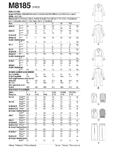 Patron McCall's 8185.XM - Déguisement