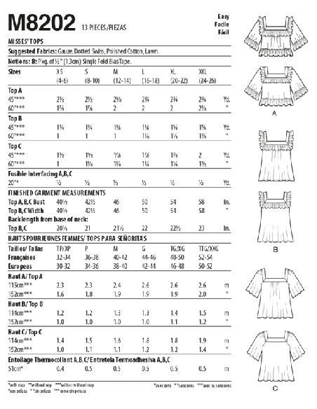 Patron McCall's 8202.Y - Hauts