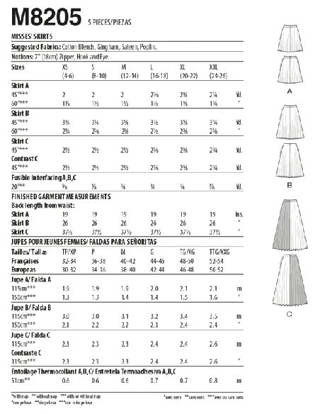 Patron McCall's 8205.Y - Jupes