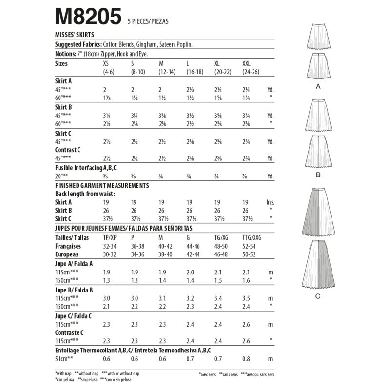 Patron McCall's 8205.Y - Jupes