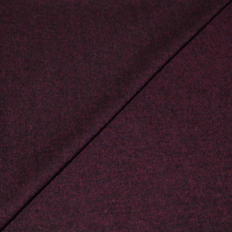 Tweed de laine léger - Ton noir & magenta