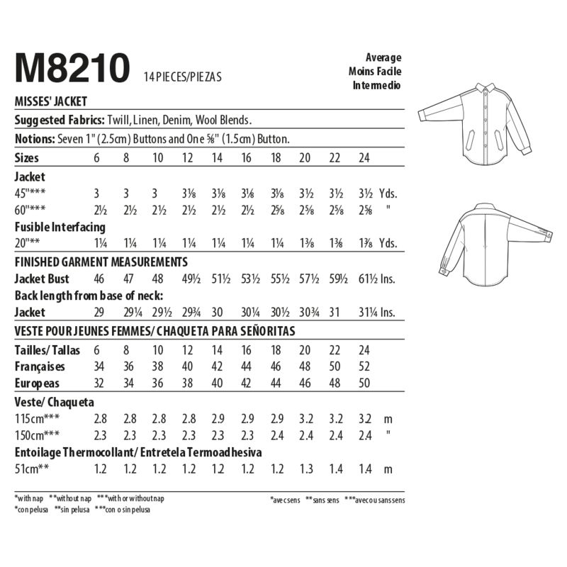 Patron McCall's 8210.A5 - Veste
