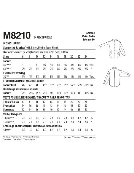 Patron McCall's 8210.A5 - Veste