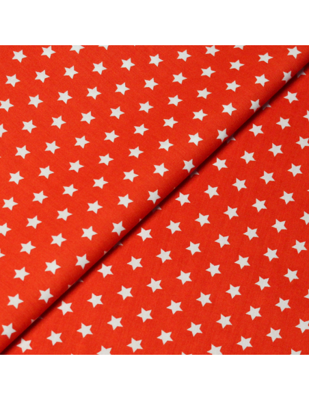 Popeline 100% coton - Etoile fond orange