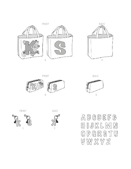 Patron McCall's 8233.OS - Fourre-tout, étui-zippé et porte-clés