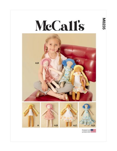 Patron McCall's 8235.OS - Poupée de chiffon de 46cm