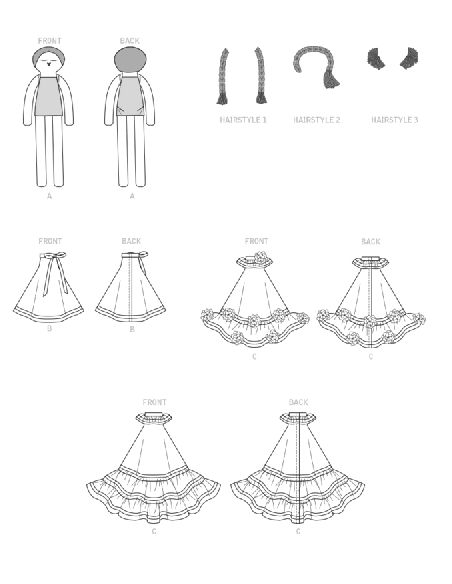 Patron McCall's 8235.OS - Poupée de chiffon de 46cm