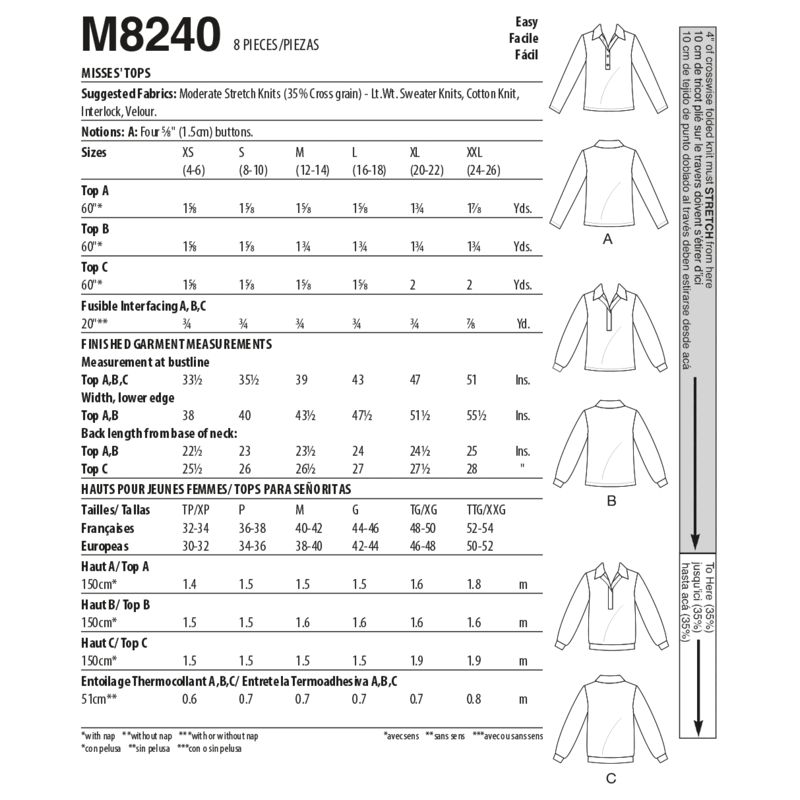 Patron McCall's 8240.A - Hauts