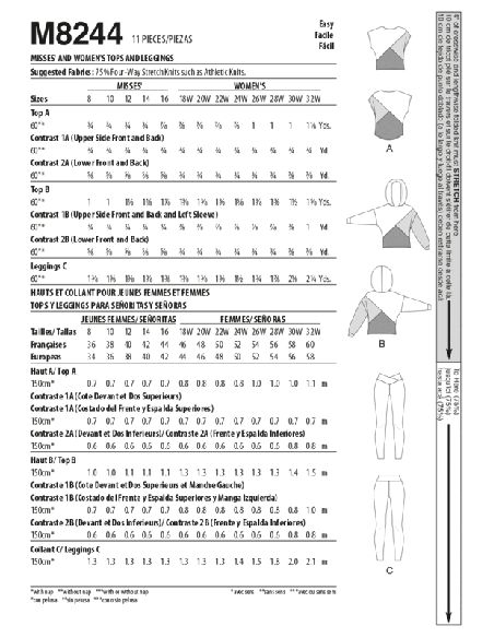 Patron McCall's 8244.B5 - Hauts et collant