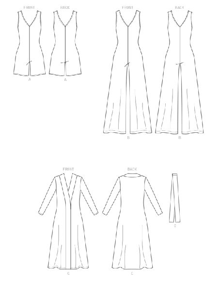 Patron McCall's 8245.A - Barboteuse, combinaison, robe de chambre