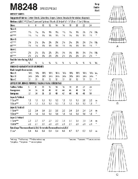 Patron McCall's 8248.A5 - Jupes