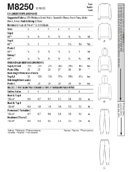 Patron McCall's 8250.A - Hauts et pantalon