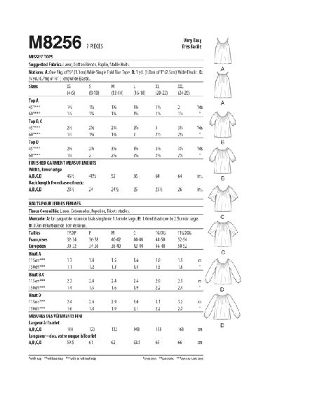 Patron McCall's 8256.A - Hauts