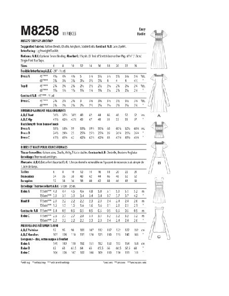 Patron McCall's 8258.A5 - Robes et haut