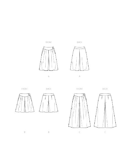 Patron McCall's 8260.A5 - Jupe, short et pantalon