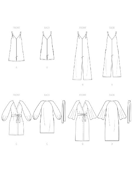 Patron McCall's 8261.Y - Barboteuse, combinaison, robe