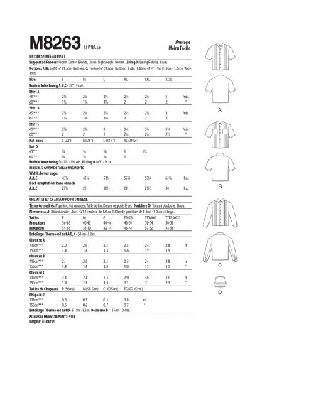 Patron McCall's 8263.A - Chemise et chapeau