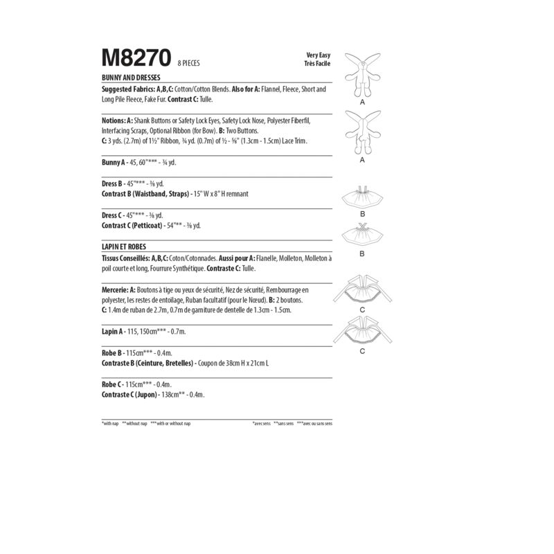 Patron McCall's 8270.OS - Lapin et robes