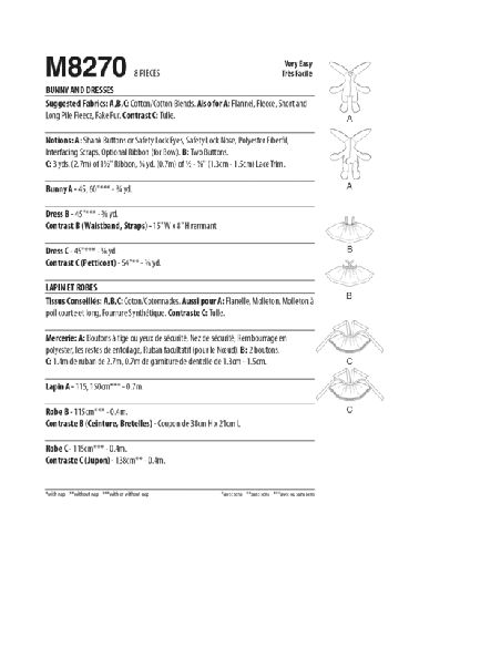 Patron McCall's 8270.OS - Lapin et robes