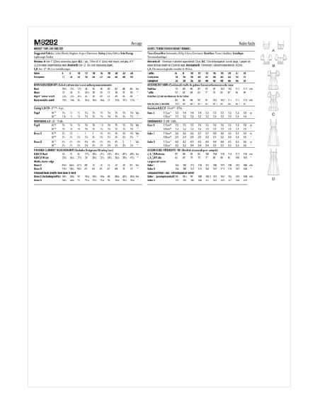 Patron McCall's 8282.A5 - Hauts et robes