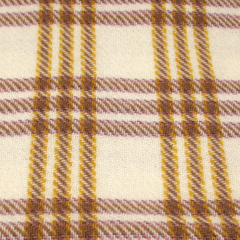 Tweed de laine - Carreaux multicolore fond écru
