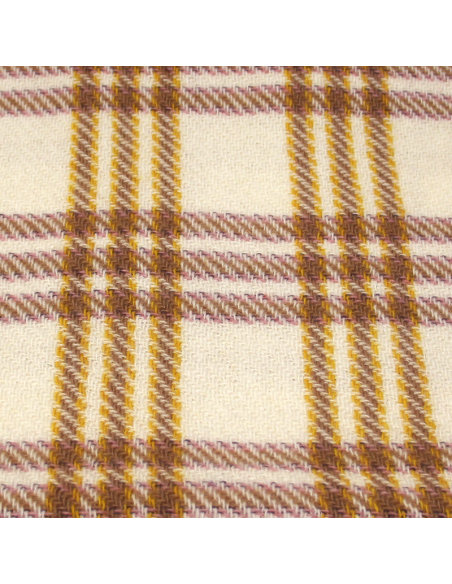 Tweed de laine - Carreaux multicolore fond écru