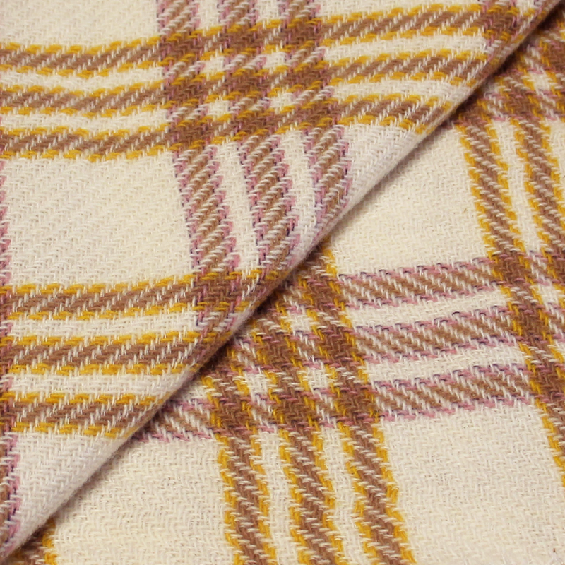 Tweed de laine - Carreaux multicolore fond écru