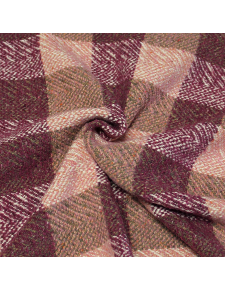 Tweed de laine - Carreaux ton rose