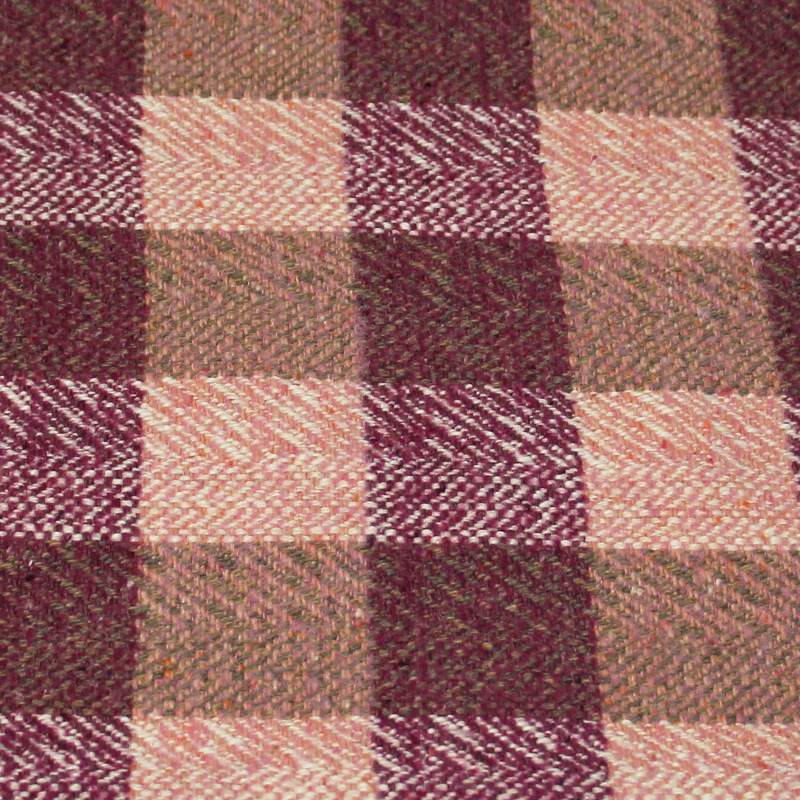 Tweed de laine - Carreaux ton rose