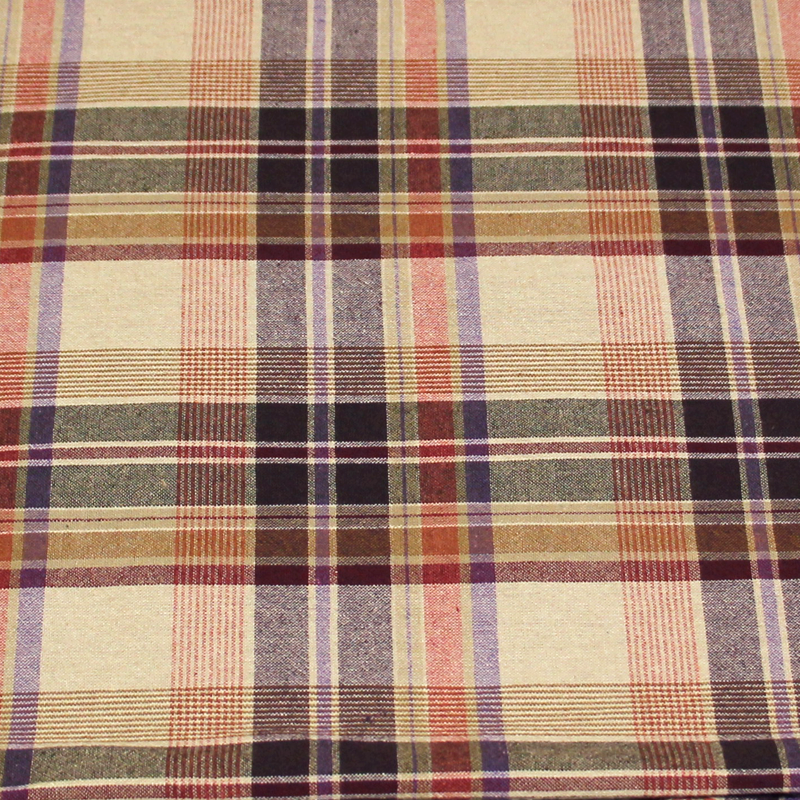 Tissu chemise - Carreaux ton rose & violet