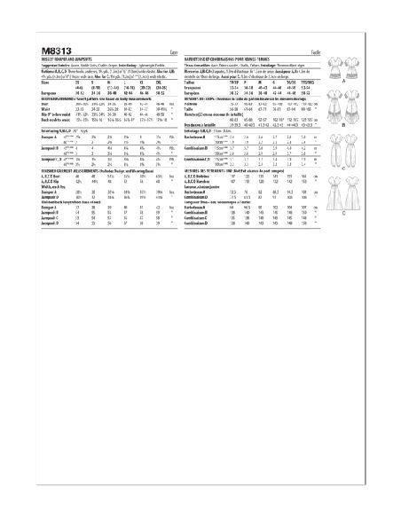 Patron McCall's 8313.Y - Baboteuse et combinaisons