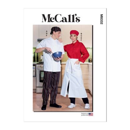 Patron McCall's 8332.A - Veste, pantalon, tablier et calotte de chef