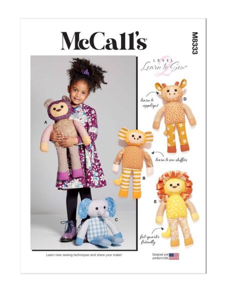 Patron McCall's 8333.OS - Animaux en peluche de 54cm