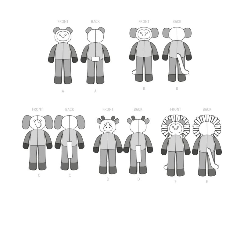 Patron McCall's 8333.OS - Animaux en peluche de 54cm