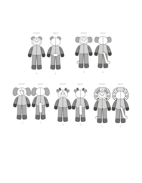 Patron McCall's 8333.OS - Animaux en peluche de 54cm